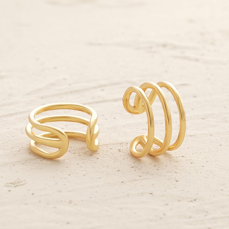 MYEARS Women Ear Cuff Earring Gold Non Pierced Ear Cartilage Clip on Wrap Hoop 14K Gold Filled Tiny Boho Beach Simple Minimalist Delicate Handmade Hypoallergenic Jewelry Gift-Sold as Single/Pair - Image 5